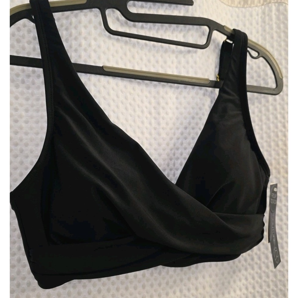 NEW Aqua Couture Womens Swim Bikini TOP & BOTTOM SET Black White Size M - Picture 3 of 12
